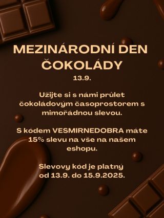 Připravte se na sladký den! Zítra slavíme Mezinárodní den čokolády – a my vám k tomu nadělíme 15% slevu na celý náš...