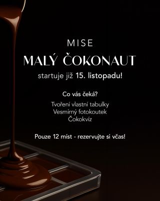 Vydejte se s námi na sladkou vesmírnou misi! V sobotu 15. listopadu pořádáme jedinečnou akci pro všechny malé dobrodruhy –...